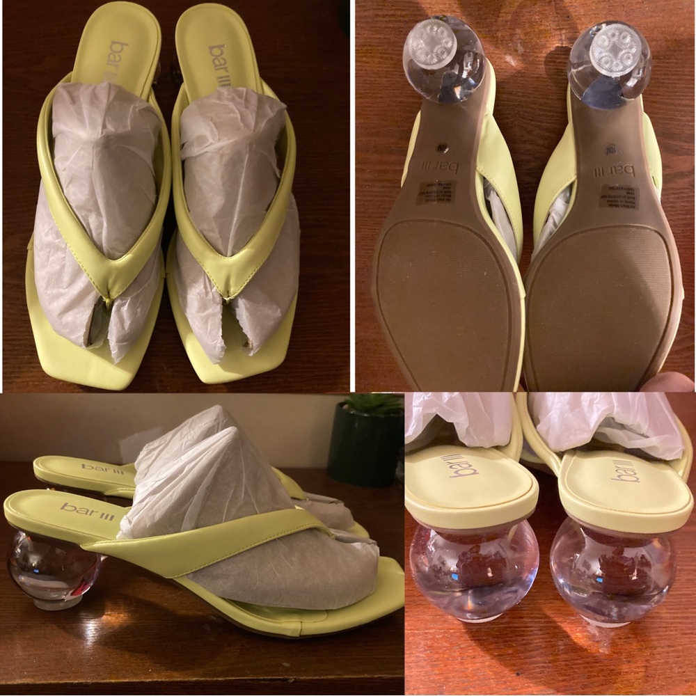 Bar III Women's Chartreuse Heeled Sandals